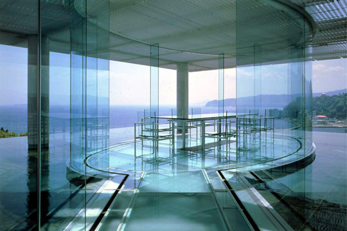 Water Glass House, Kengo Kuma, Atami in Giappone, progetto del 1995 Lampoon