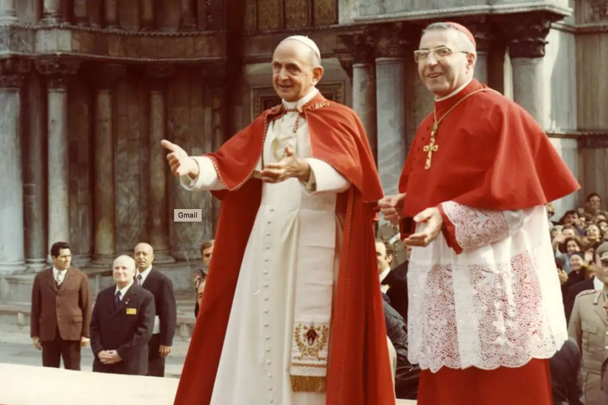 Visita di Papa Paolo VI a Venezia nel 1972 con il Card. Patriarca Albino Luciani